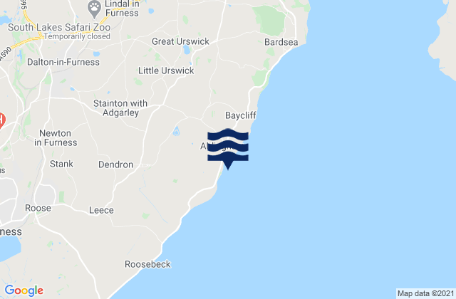 Mappa delle maree di Aldingham Beach, United Kingdom