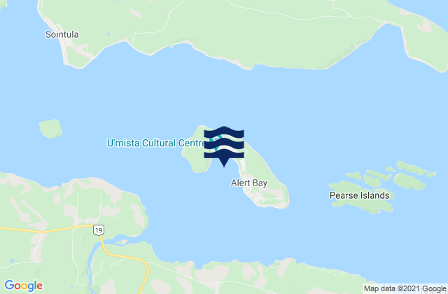 Mappa delle maree di Alert Bay, Canada