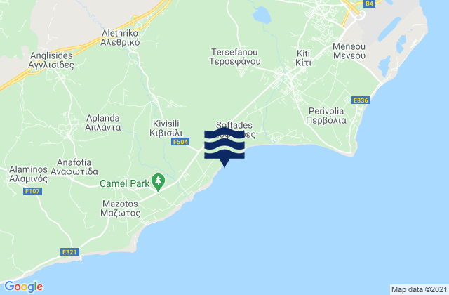 Mappa delle maree di Alethrikó, Cyprus