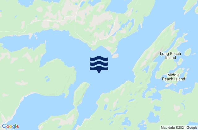 Mappa delle maree di Alexander Bay, Canada