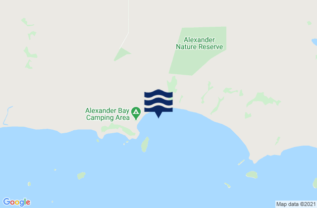 Mappa delle maree di Alexander Bay, Australia