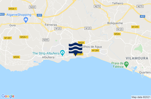 Mappa delle maree di Alfagar, Portugal