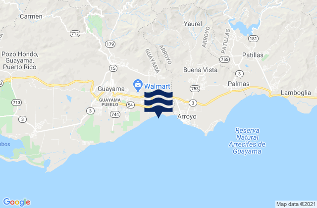 Mappa delle maree di Algarrobo Barrio, Puerto Rico
