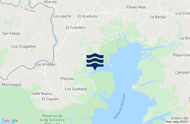 Mappa delle maree di Alianza, Honduras