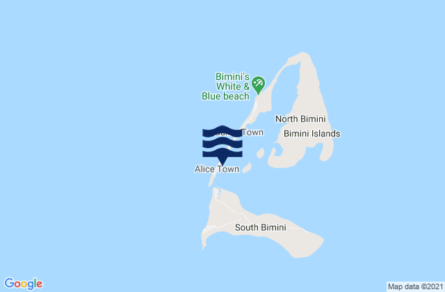 Mappa delle maree di Alice Town, Bahamas