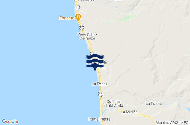 Mappa delle maree di Alisitos, Mexico