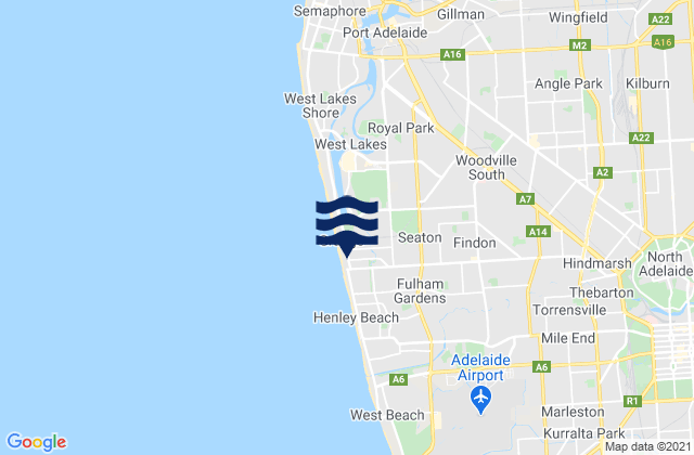 Mappa delle maree di Allenby Gardens, Australia