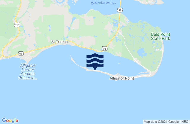 Mappa delle maree di Alligator Point St James Island, United States