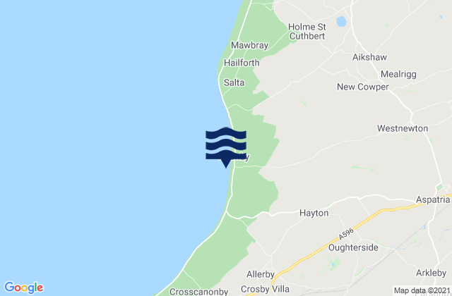 Mappa delle maree di Allonby Beach, United Kingdom