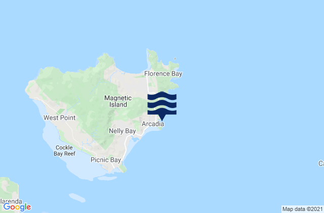 Mappa delle maree di Alma Bay, Australia