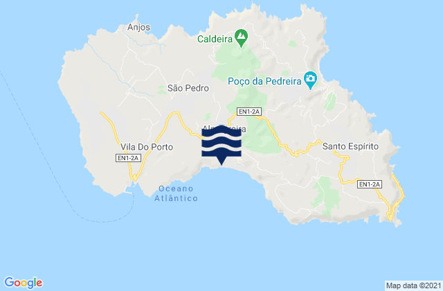 Mappa delle maree di Almagreira, Portugal