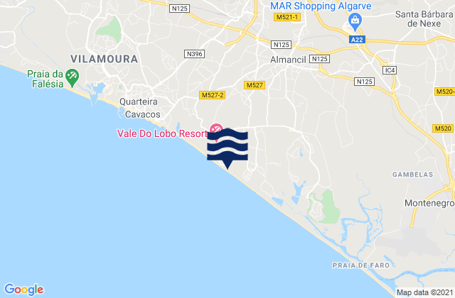 Mappa delle maree di Almancil, Portugal
