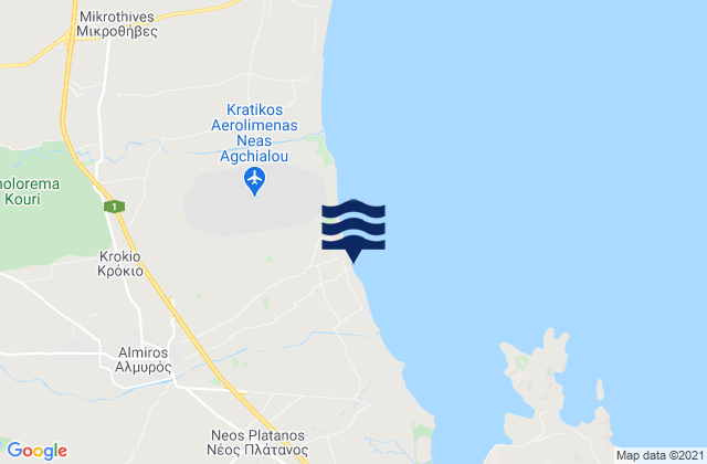 Mappa delle maree di Almyrós, Greece