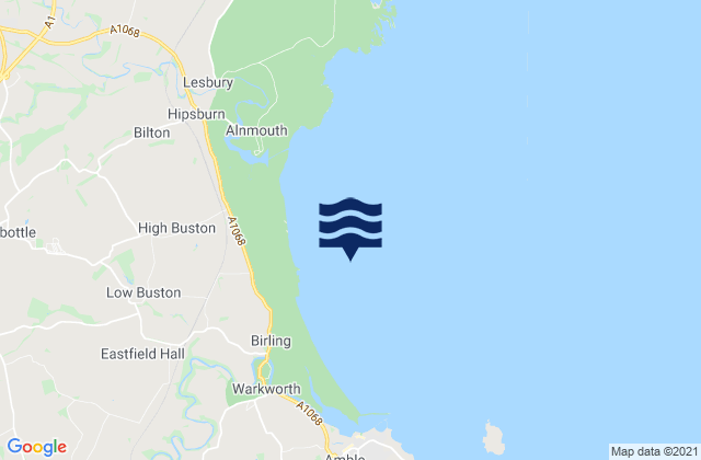 Mappa delle maree di Alnmouth Bay, United Kingdom