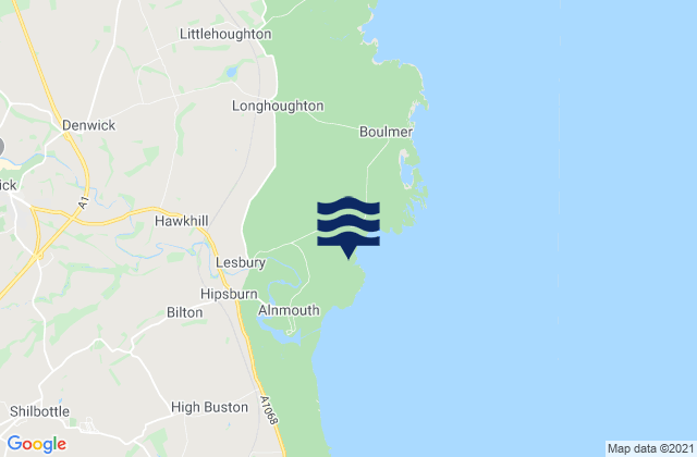 Mappa delle maree di Alnmouth, United Kingdom