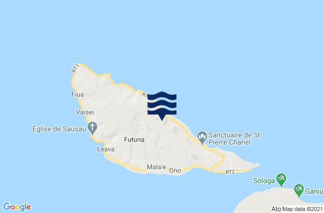 Mappa delle maree di Alo, Wallis and Futuna