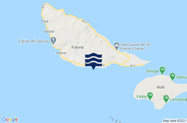 Mappa delle maree di Alo, Wallis and Futuna