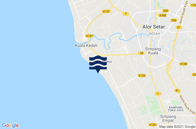 Mappa delle maree di Alor Setar, Malaysia