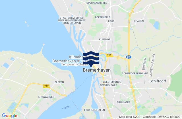 Mappa delle maree di Alter Hafen, Germany