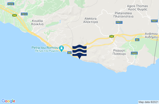 Mappa delle maree di Aléktora, Cyprus