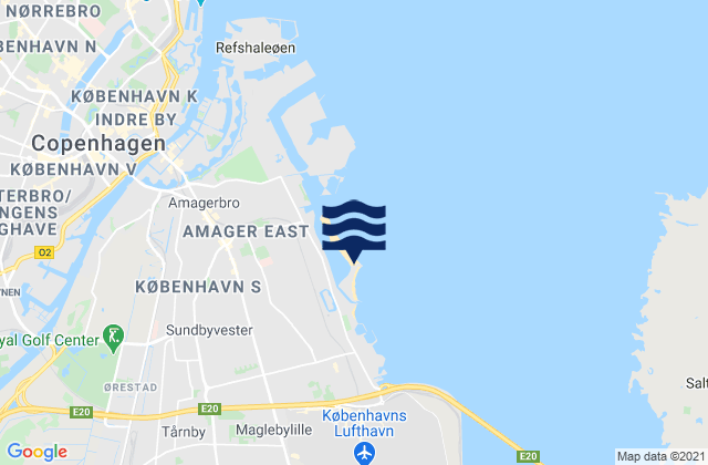 Mappa delle maree di Amager Strandpark, Denmark