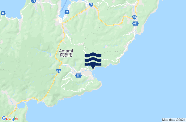 Mappa delle maree di Amami Shi, Japan