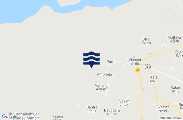 Mappa delle maree di Ambheta, India