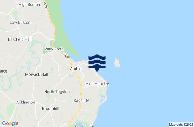 Mappa delle maree di Amble Links Beach, United Kingdom