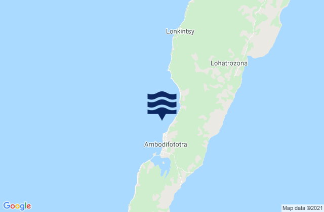 Mappa delle maree di Ambodifotatra, Madagascar