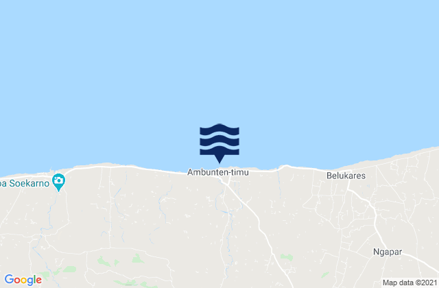 Mappa delle maree di Ambuten, Indonesia