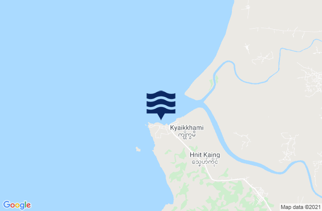 Mappa delle maree di Amherst, Myanmar