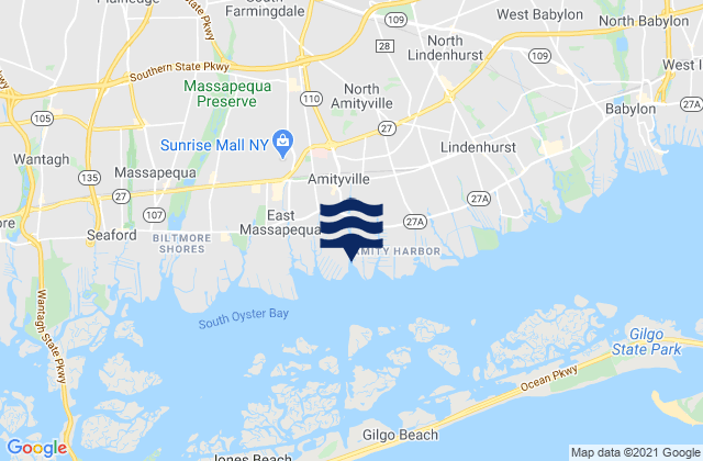 Mappa delle maree di Amityville, United States
