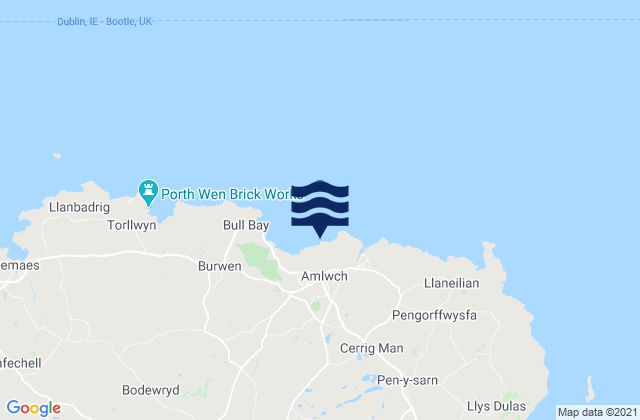 Mappa delle maree di Amlwch, United Kingdom