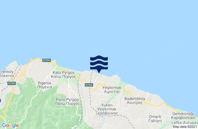 Mappa delle maree di Ammadiés, Cyprus