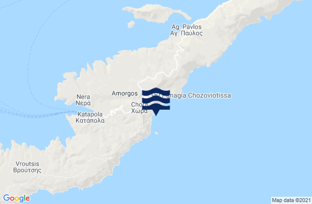 Mappa delle maree di Amorgós, Greece