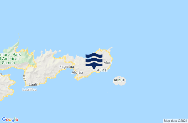 Mappa delle maree di Amouli, American Samoa