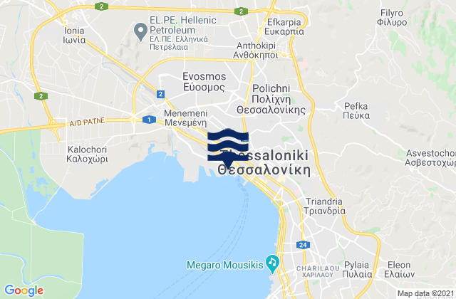 Mappa delle maree di Ampelókipoi, Greece
