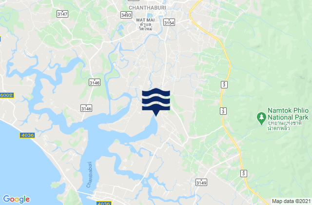 Mappa delle maree di Amphoe Mueang Chanthaburi, Thailand