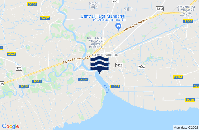Mappa delle maree di Amphoe Mueang Samut Sakhon, Thailand