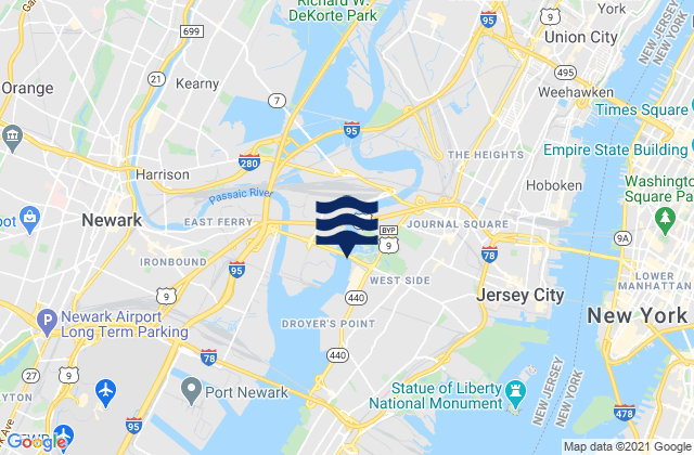 Mappa delle maree di Amtrak Rr. Swing Bridge, United States