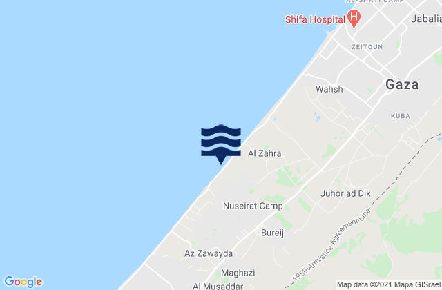 Mappa delle maree di An Nuşayrāt, Palestinian Territory