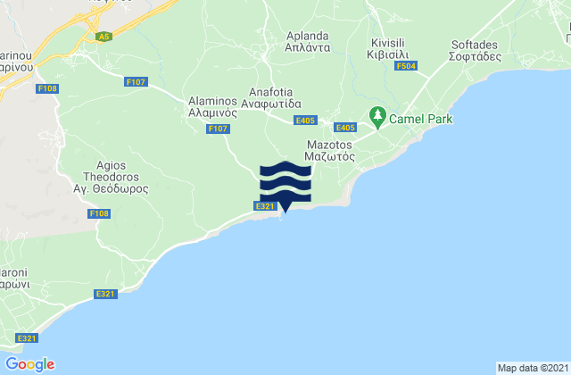 Mappa delle maree di Anafotída, Cyprus