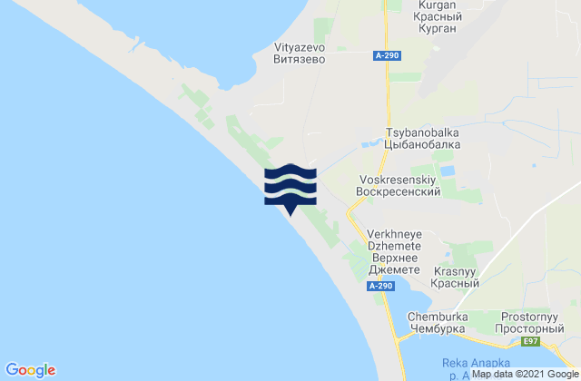 Mappa delle maree di Anapskiy Rayon, Russia