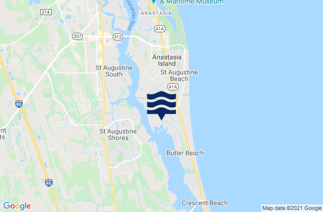 Mappa delle maree di Anastasia Island, United States
