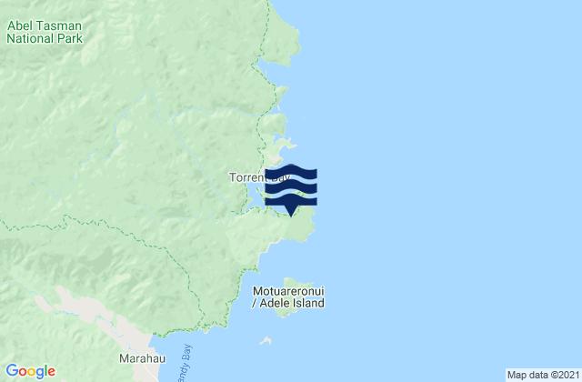 Mappa delle maree di Anchor Bay, New Zealand