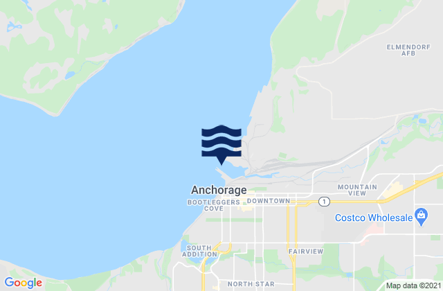 Mappa delle maree di Anchorage, United States