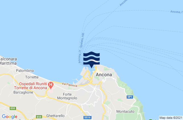 Mappa delle maree di Ancona Port, Italy