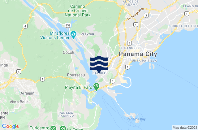 Mappa delle maree di Ancón, Panama