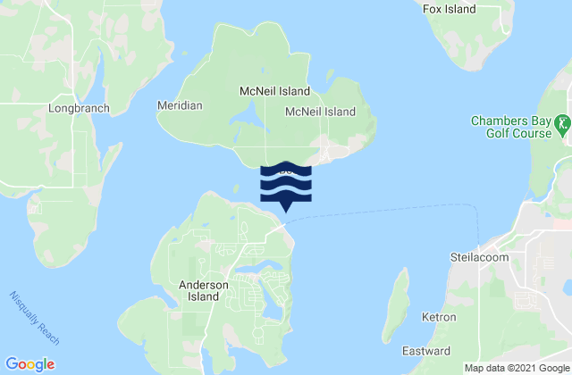 Mappa delle maree di Anderson Island, United States