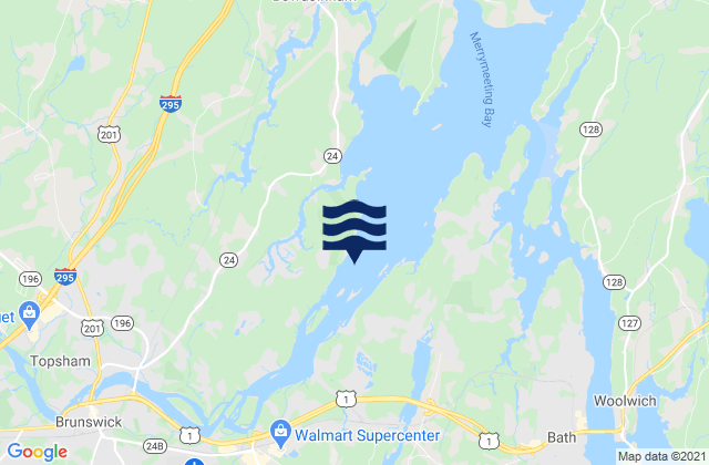 Mappa delle maree di Androscoggin River Entrance, United States